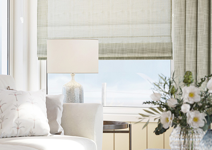 Siena Voile, Khaki Brown - Motorised Roman Blind - Image 5
